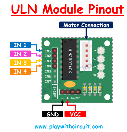 ULN2003 Module Pinout Diagram