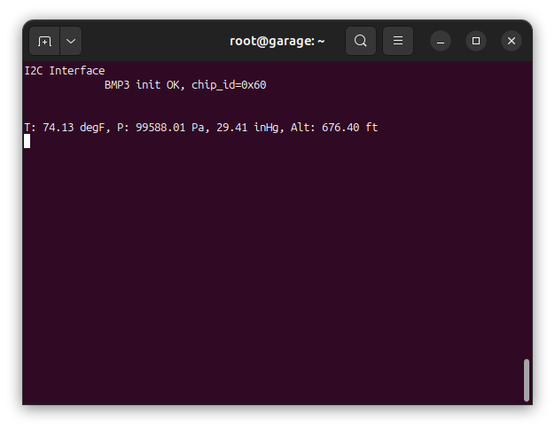 STM32 I2C BMP390 USART terminal output